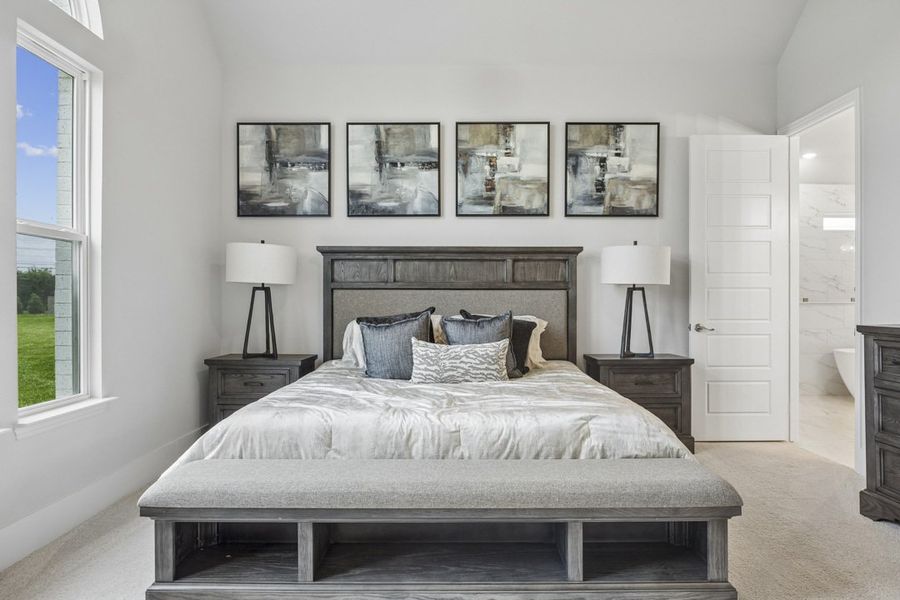 Furnished interior in a model home at Coppenger Place in Godley (Image 38).