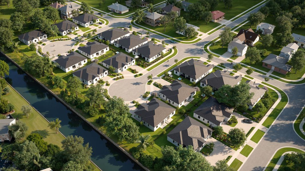 Aerial view of the Palm Villas community in Leisure City, FL, showing layout and nearby surroundings (Image 11).