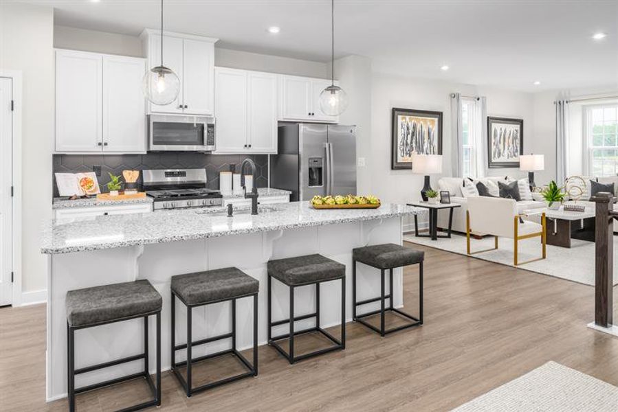 Furnished interior in a model home at Spring Branch Townhomes in Smyrna (Image 4).
