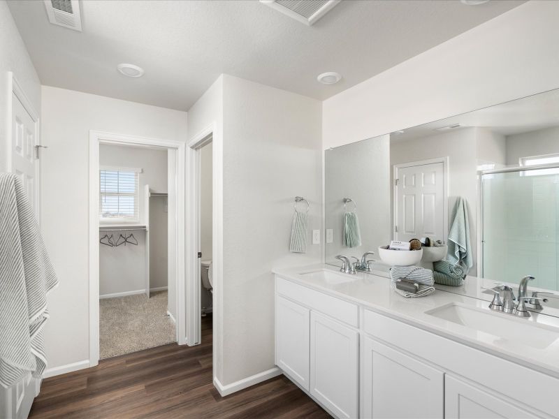 The Monarch floorplan interior image modeled at a Meritage Homes community in Johnstown, CO. The Monarch floorplan interior image modeled at a Meritage Homes community in Johnstown, CO.