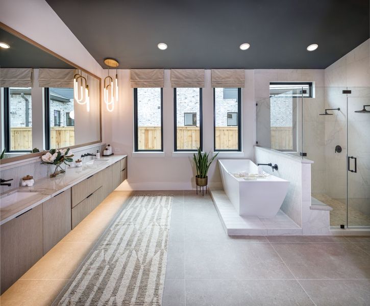 Furnished interior in a model home at Bridgeland in Cypress (Image 24).