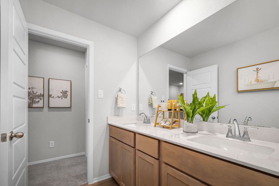 Furnished interior in a model home at Applewhite Meadows in San Antonio (Image 51).