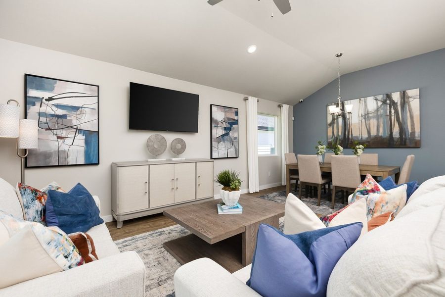 Furnished interior in a model home at Alberta Heights in Edinburg (Image 53).