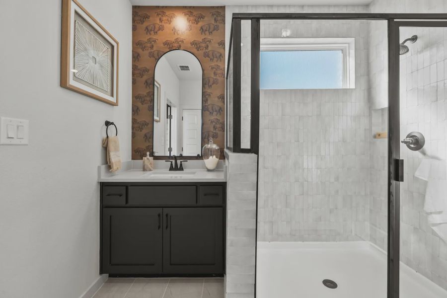 Furnished interior in a model home at Confluence in Marion (Image 22).