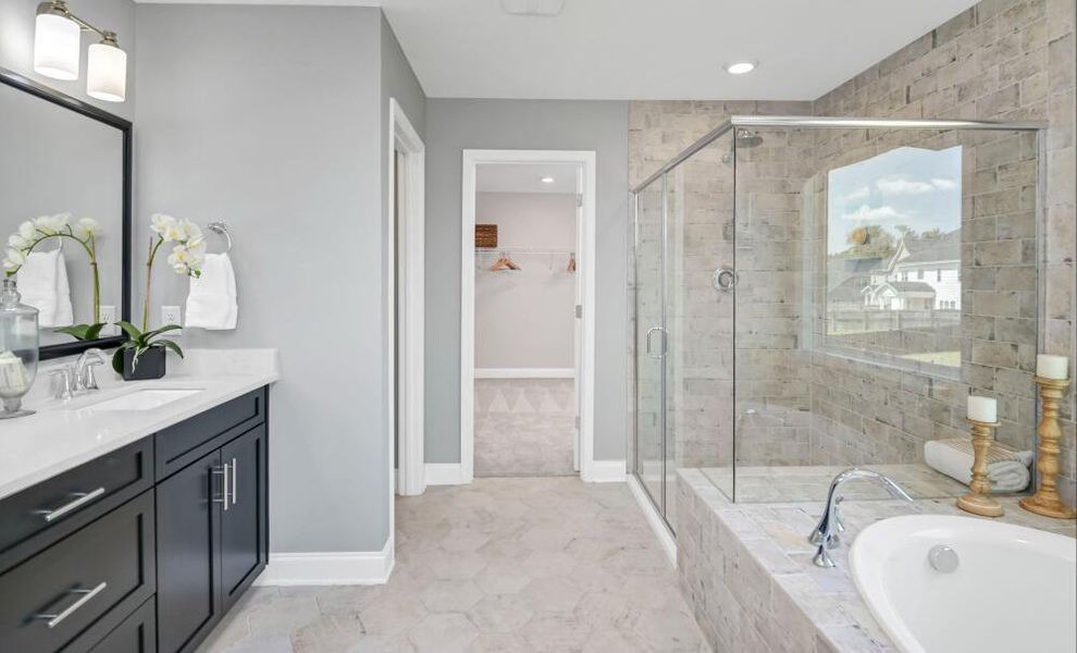 Furnished interior in a model home at Kilburne Village in Greensboro (Image 15).