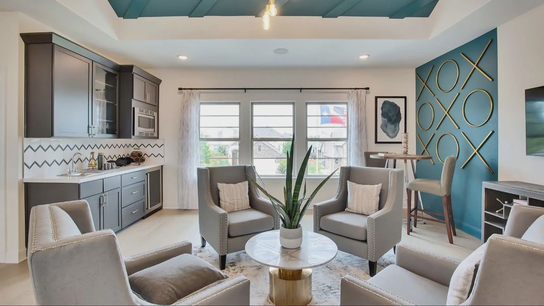 Furnished interior in a model home at Oaks at San Gabriel in Georgetown (Image 14).