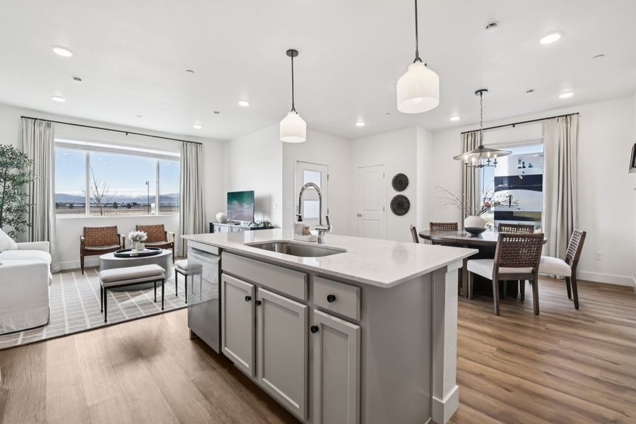 Furnished interior in a model home at Timnath Ranch Townhomes in Timnath (Image 23).