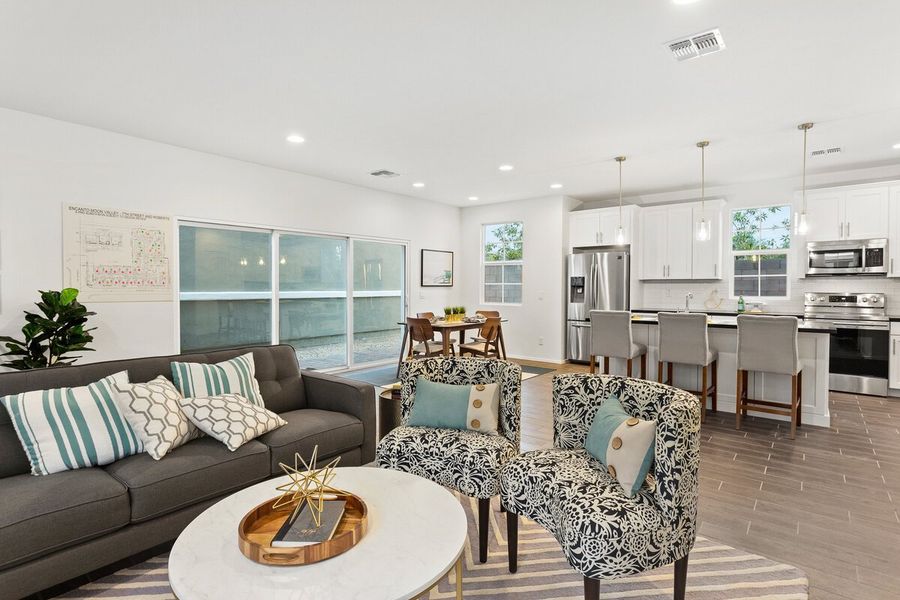 Furnished interior in a model home at Encanto at Bell Park in Phoenix (Image 7).
