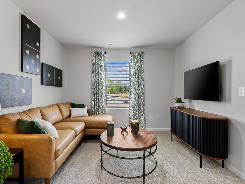 The upstairs loft is ideal for a second entertaining space or game area.