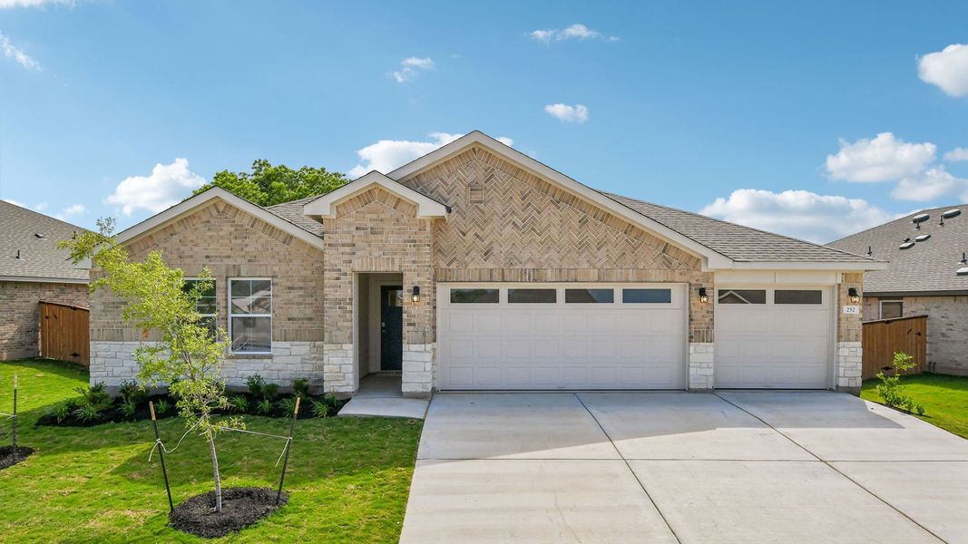 Front exterior of a home in the Riverview community, located in Georgetown, TX (Image 2). Front exterior of a home in the Riverview community, located in Georgetown, TX (Image 2).