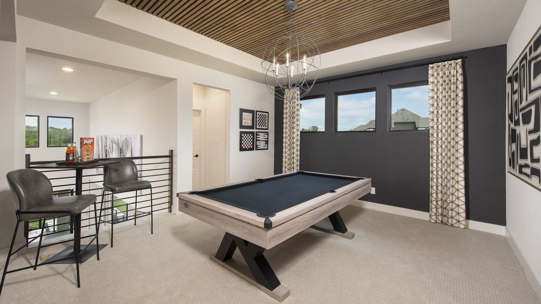 Furnished interior in a model home at Parten 65' in Austin (Image 17).