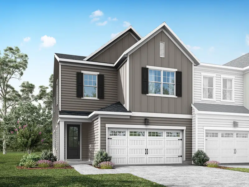 Front exterior of a home in the The Townes at Willow Park community, located in Cary, NC (Image 4). Front exterior of a home in the The Townes at Willow Park community, located in Cary, NC (Image 4).