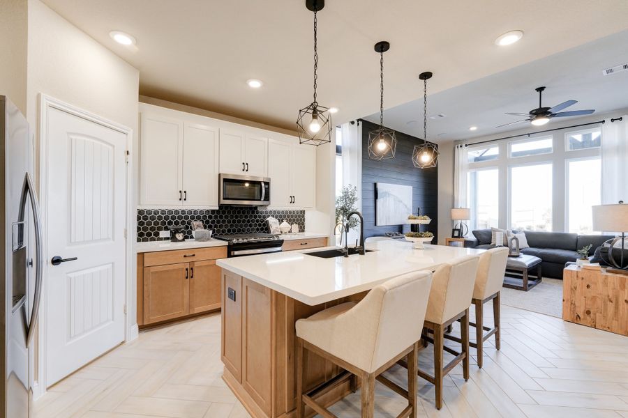 Furnished interior in a model home at Elyson in Katy (Image 9).