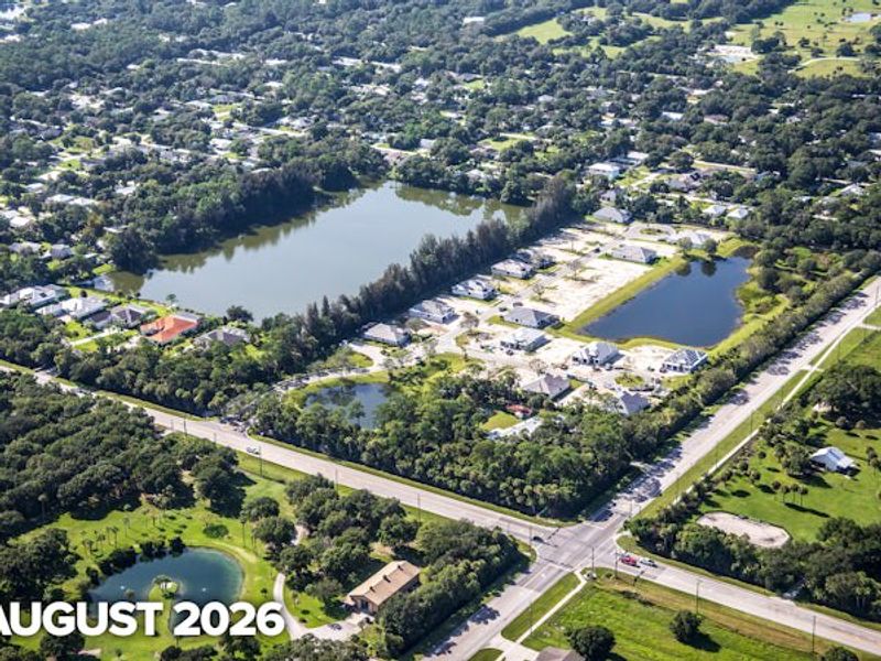 Aerial view of the Raven's Landing community in Vero Beach, FL, showing layout and nearby surroundings (Image 13). Aerial view of the Raven's Landing community in Vero Beach, FL, showing layout and nearby surroundings (Image 13).