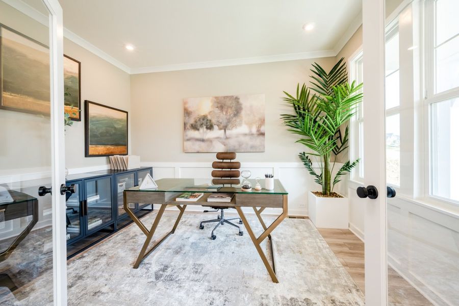 Furnished interior in a model home at Twin Lakes in Hoschton (Image 32).
