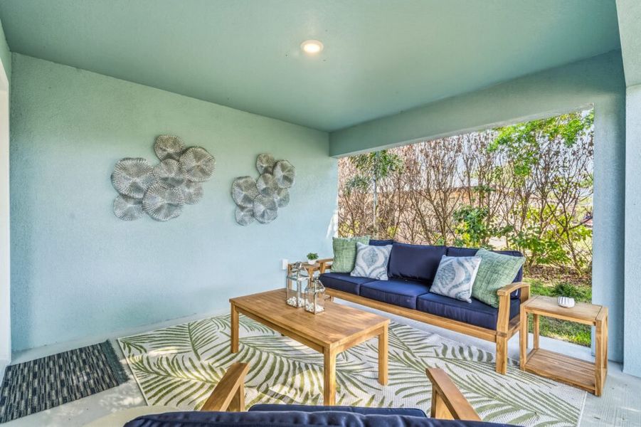 Furnished interior in a model home at Spanish Lakes in Port St. Lucie (Image 24).