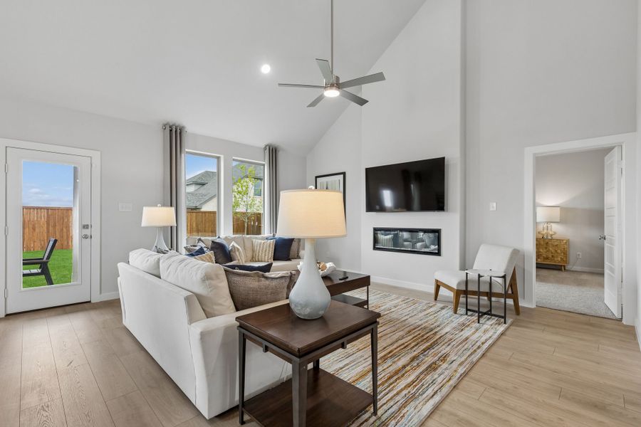 Living Room in a Madero New Winters Model in Haslet TX by Trophy Signature Homes