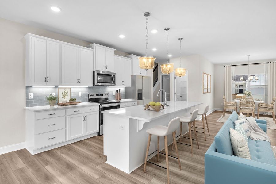 Designer-inspired kitchens with large center islands