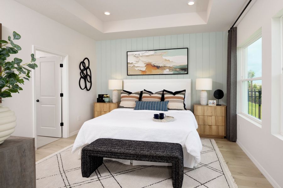 Furnished interior in a model home at Waterset Bungalow Series in Apollo Beach (Image 36).