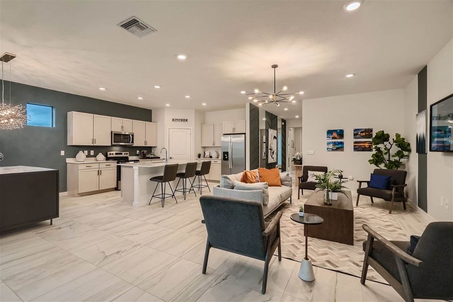 Furnished interior in a model home at Willow Pointe in Stuart (Image 37).