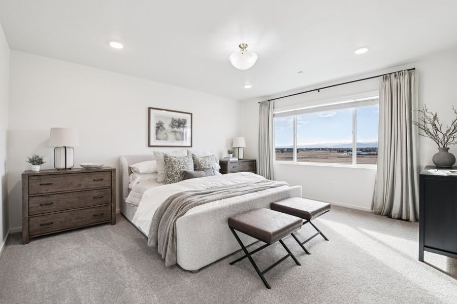 Furnished interior in a model home at Timnath Ranch Townhomes in Timnath (Image 18).
