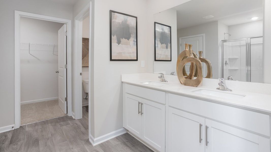 Furnished interior in a model home at Faircrest in Greensboro (Image 17).