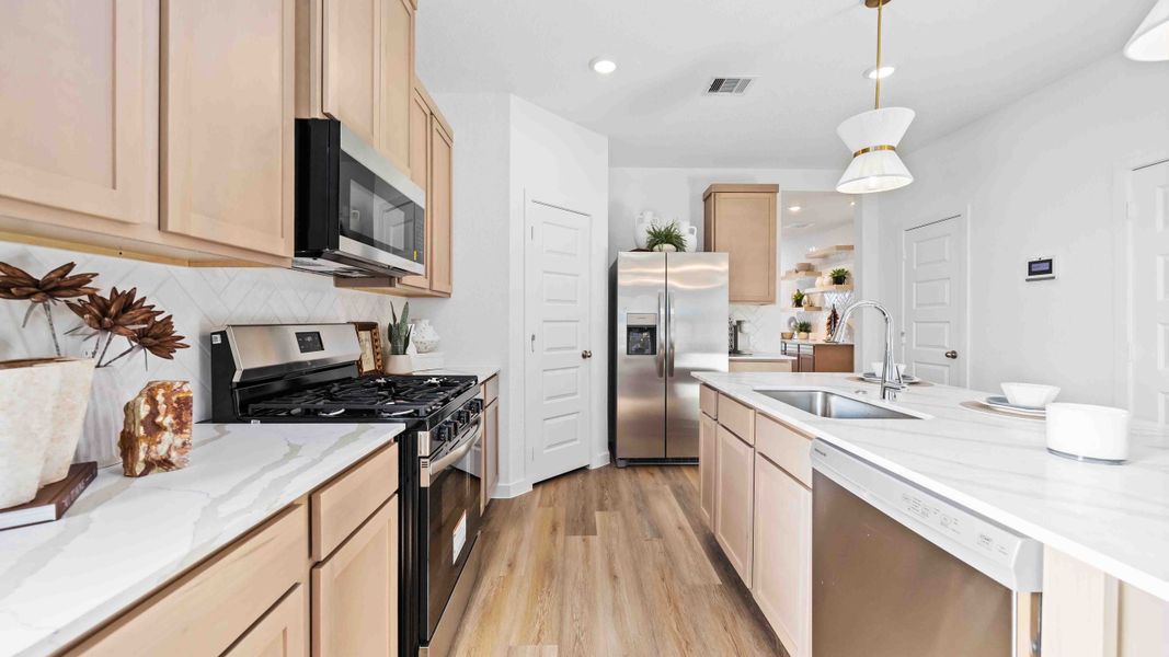 Furnished interior in a model home at Wheatley Oaks in Houston (Image 4).