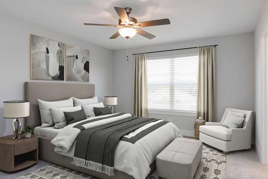 Furnished interior in a model home at Alden Park in Angier (Image 2).