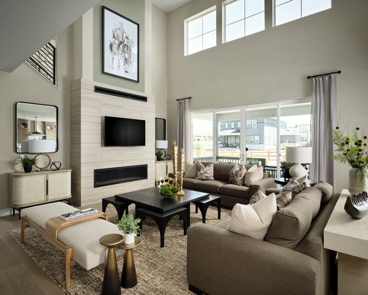 Furnished interior in a model home at Ensemble at The Aurora Highlands in Aurora (Image 4).