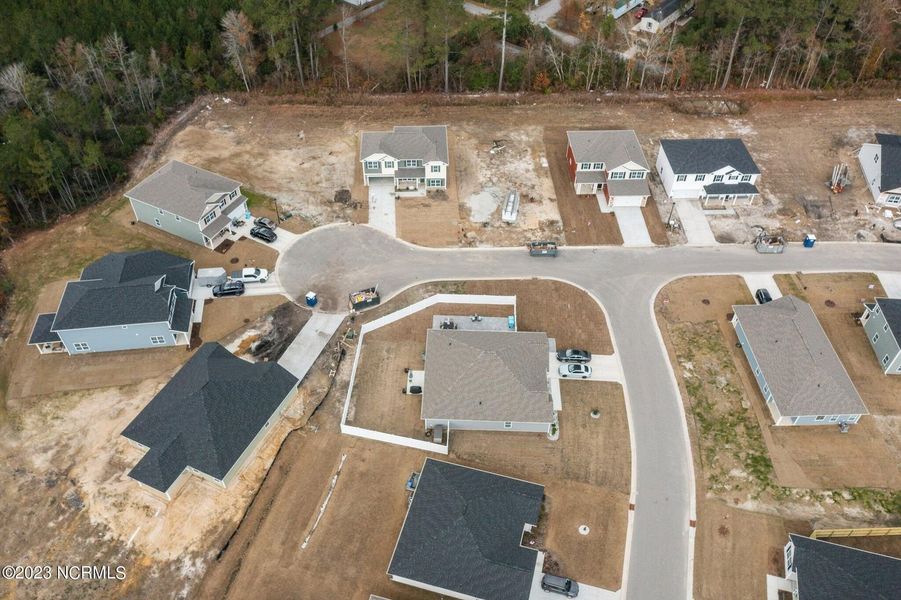 Aerial view of the Waverly Place community in Richlands, NC, showing layout and nearby surroundings (Image 12).