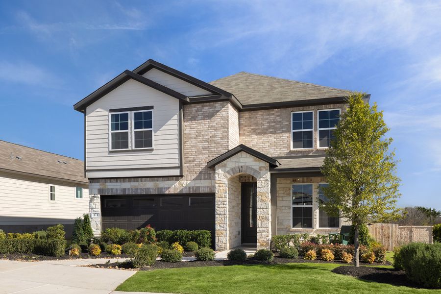 Front exterior of a home in the Hunter's Ranch community, located in San Antonio, TX (Image 2). Front exterior of a home in the Hunter's Ranch community, located in San Antonio, TX (Image 2).