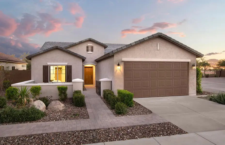 Front exterior of a home in the Parkside at Anthem at Merrill Ranch community, located in Florence, AZ (Image 2).