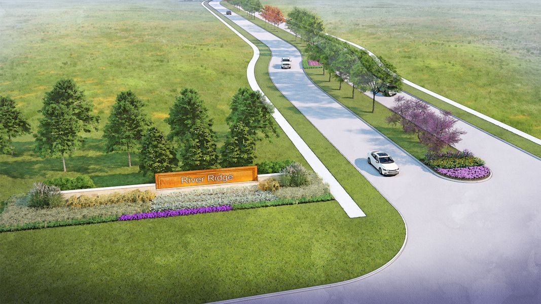Entrance to the River Ridge community in Crandall, TX, featuring signage and landscaping (Image 2).