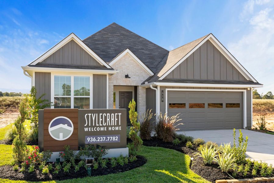 Front exterior of a home in the Rockbridge East community, located in Huntsville, TX (Image 2). Front exterior of a home in the Rockbridge East community, located in Huntsville, TX (Image 2).