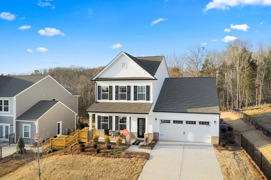 Front exterior of a home in the Haven at Rocky River community, located in Concord, NC (Image 1).