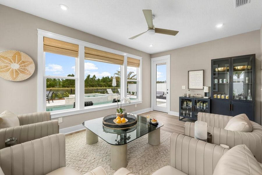 Furnished interior in a model home at Salt Grass at Ward Creek in Panama City Beach (Image 11). Furnished interior in a model home at Salt Grass at Ward Creek in Panama City Beach (Image 11).