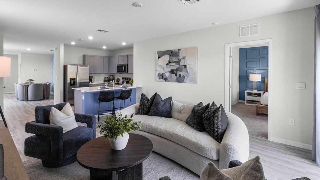 Furnished interior in a model home at Crosswinds in Haines City (Image 13). Furnished interior in a model home at Crosswinds in Haines City (Image 13).