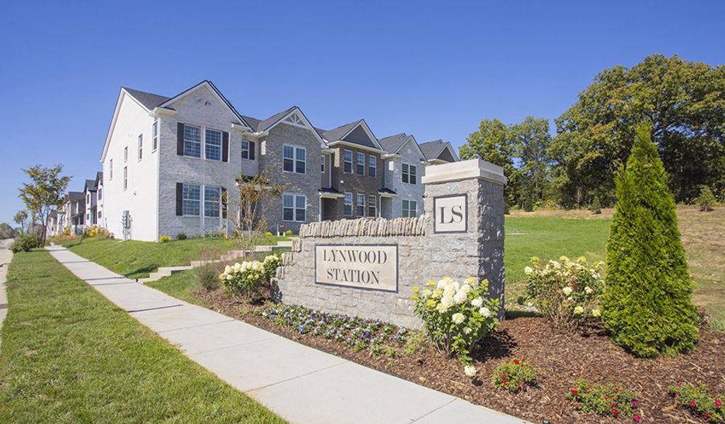 Entrance to the The Towns at Lynwood Station community in Mount Juliet, TN, featuring signage and landscaping (Image 1). Entrance to the The Towns at Lynwood Station community in Mount Juliet, TN, featuring signage and landscaping (Image 1).