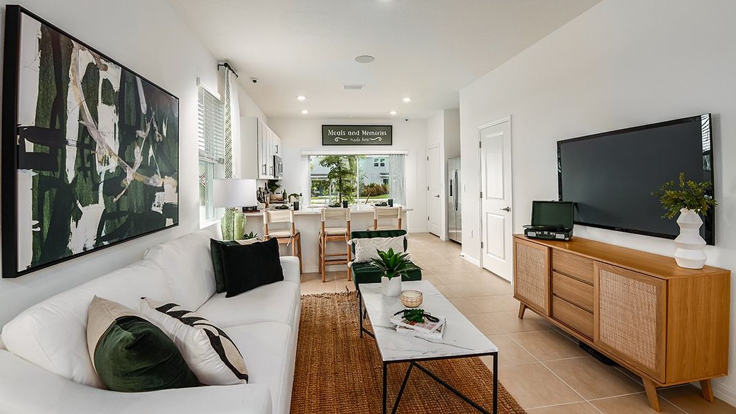 Furnished interior in a model home at The Townhomes at Skye Ranch in Sarasota (Image 13).