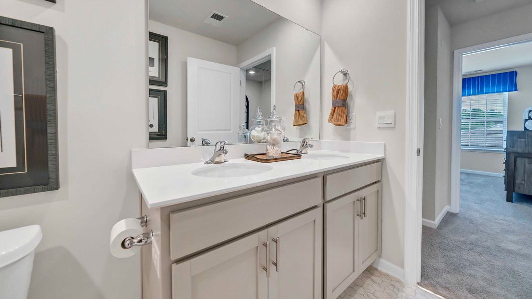 Furnished interior in a model home at South Haven in Camden (Image 43).