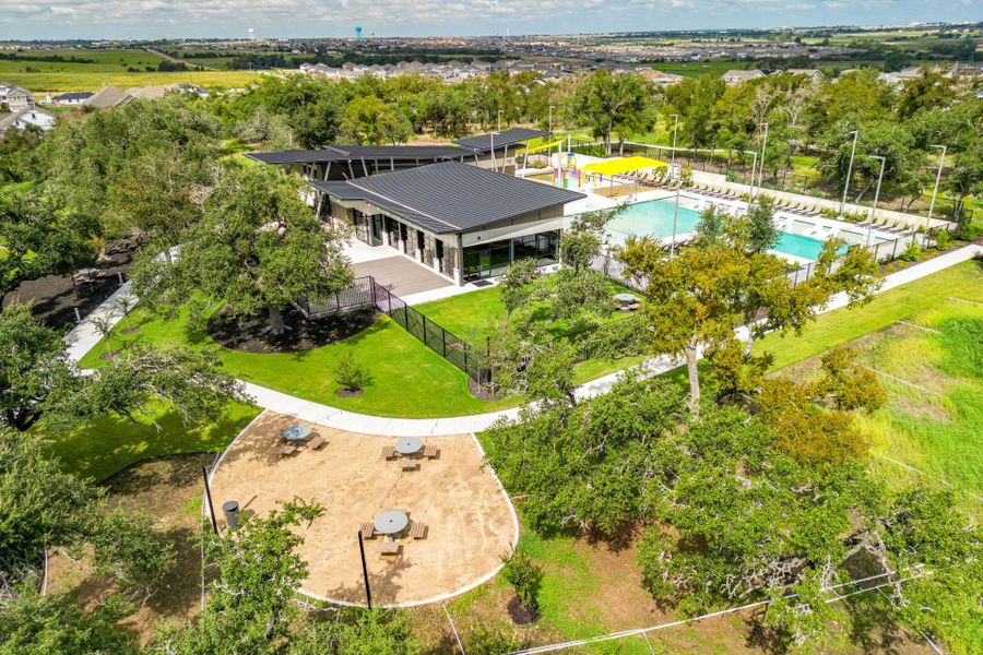 Aerial view of the Cool Water community in Jarrell, TX, showing layout and nearby surroundings (Image 7). Aerial view of the Cool Water community in Jarrell, TX, showing layout and nearby surroundings (Image 7).