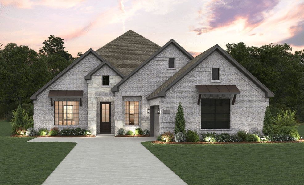 Front exterior of a home in the Parkside on the River community, located in Georgetown, TX (Image 5).
