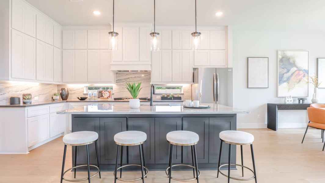 Furnished interior in a model home at Collinsbrook Farm in Frisco (Image 14).