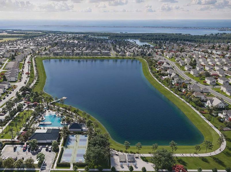 Aerial view of the Seaflower community in Bradenton, FL, showing layout and nearby surroundings (Image 7).