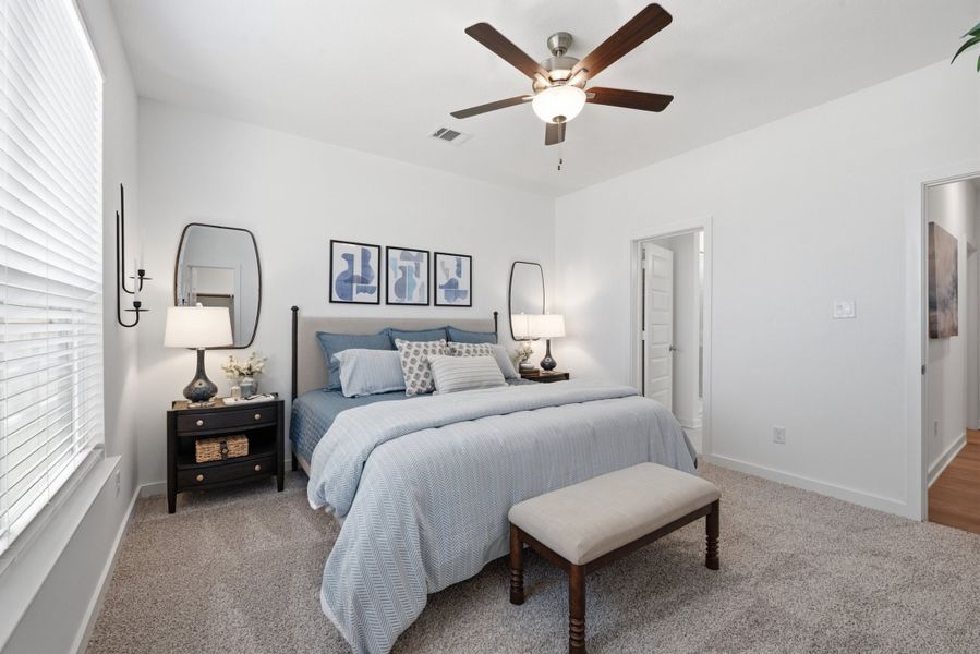 Furnished interior in a model home at The Cottages at Pagosa Springs in Bryan (Image 6). Furnished interior in a model home at The Cottages at Pagosa Springs in Bryan (Image 6).