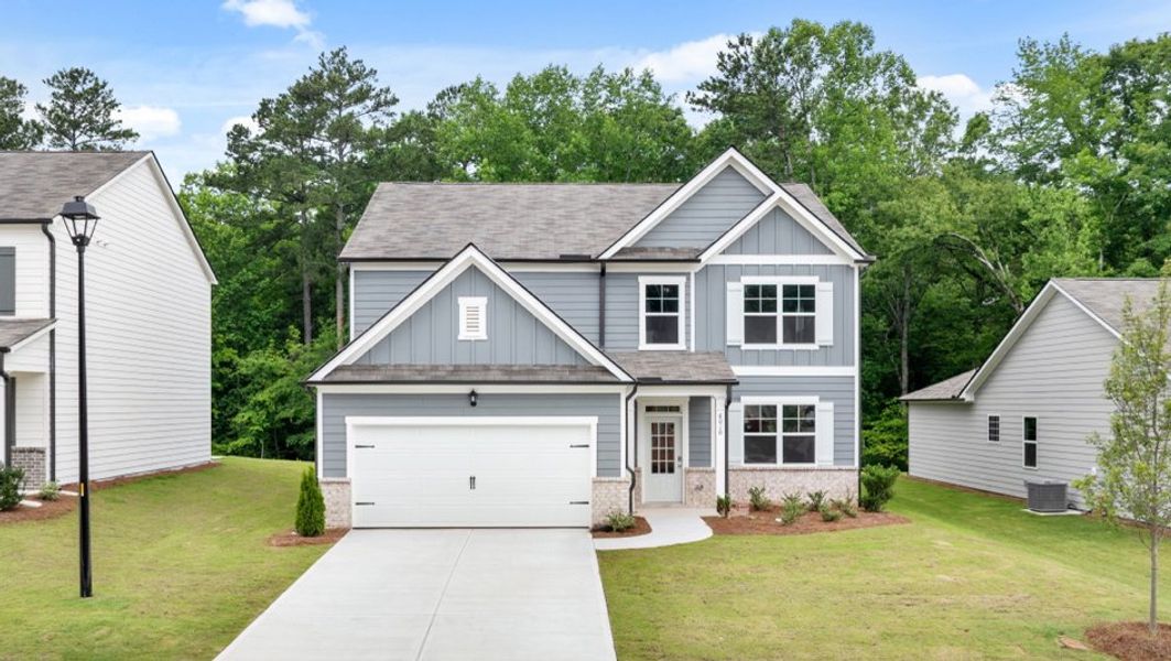 Front exterior of a home in the South Wind community, located in South Fulton, GA (Image 3). Front exterior of a home in the South Wind community, located in South Fulton, GA (Image 3).