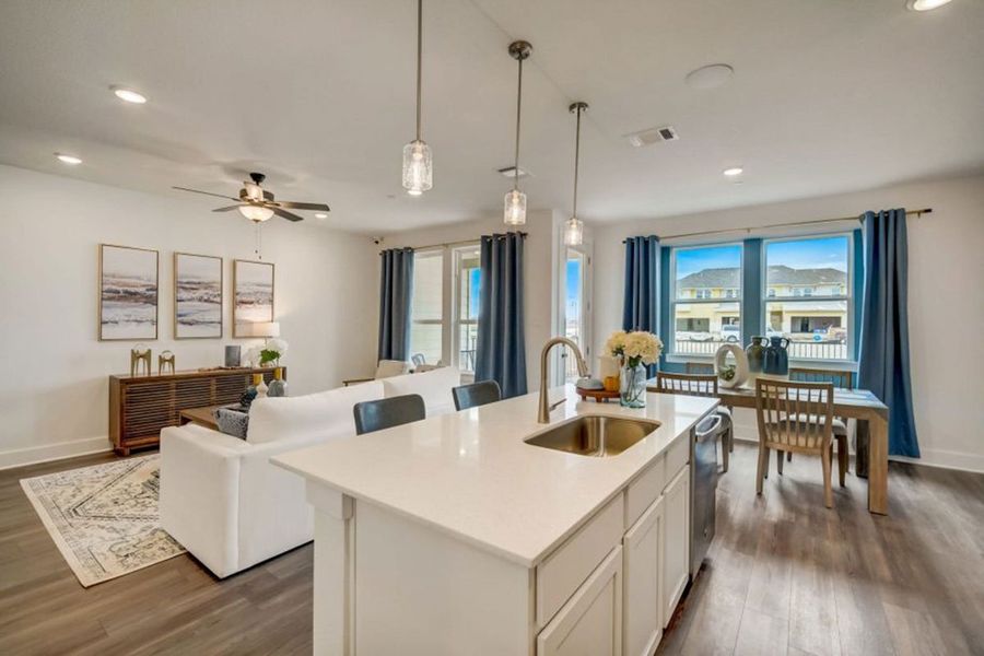 Furnished interior in a model home at Avery Centre in Round Rock (Image 51).