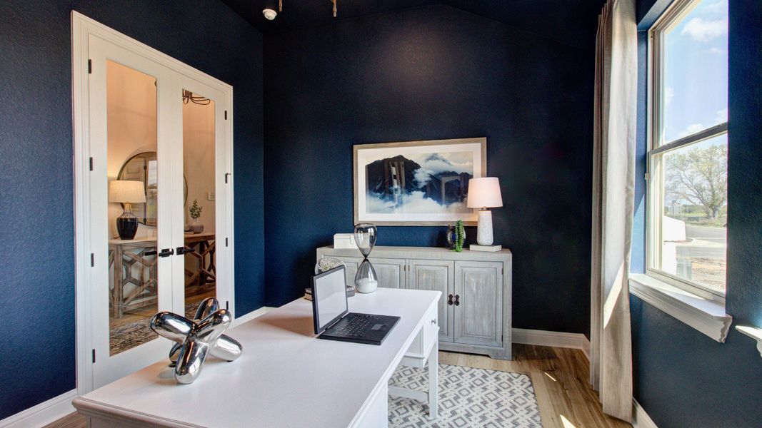 Furnished interior in a model home at The Crossvine in Schertz (Image 11).