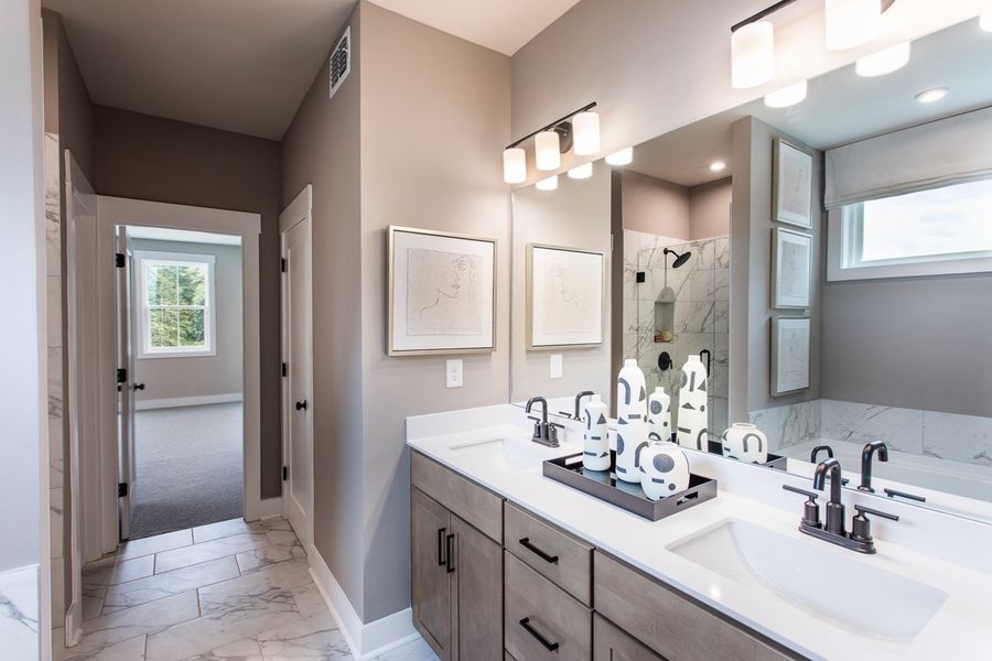 Furnished interior in a model home at Cambridge at Steels Bridge in Canton (Image 16).