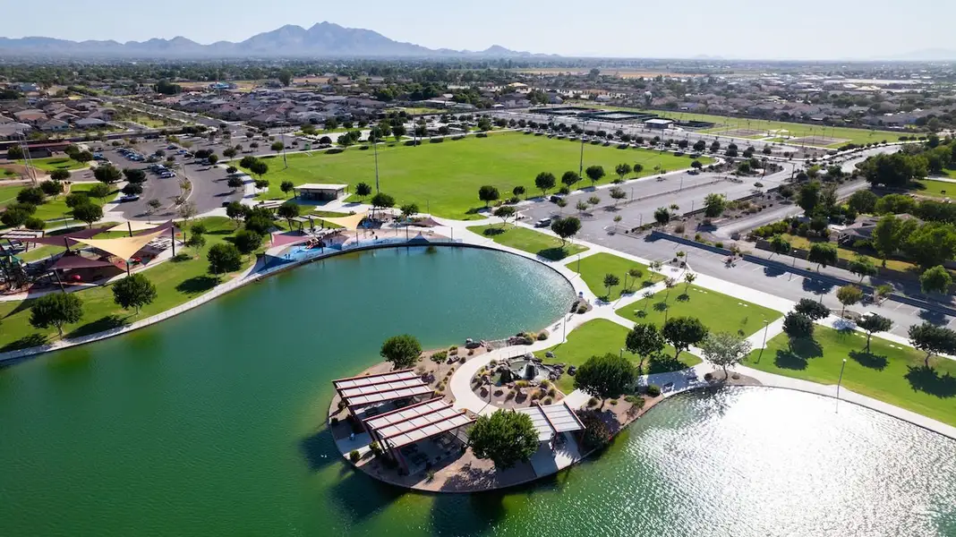Aerial view of the Skyline Village community in San Tan Valley, AZ, showing layout and nearby surroundings (Image 5).